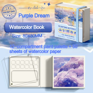 Borrence Travel Watercolour Paint Palette Set Mini Pocket Watercolor Painting Notebook for Painters Artists Students Stationery