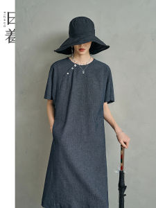 Chic Martial Air Summer New Cotton Linen Casual Dress