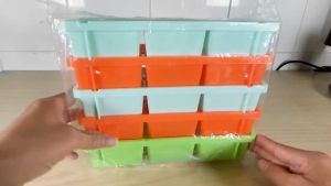 Combo 2 lốc 10 khay làm đá vuông nhựa dẻo 6 viên lớn và 14 viên nhỏ an toàn tiện lợi | Như Ý Company