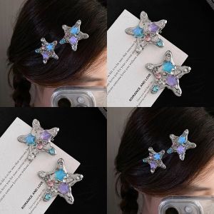 กิ๊บติดผมรูปปลาดาวแสนสวย Y2k กิ๊บติดผมไรน์สโตนประกายเย็นแสนสวยเครื่องประดับผมงานปาร์ตี้แฟชั่นสำหรับเด็กผู้หญิง