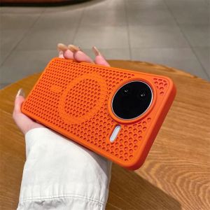 Magnetic Case for Xiaomi POCO F7 Ultra F7 Pro Cover Mesh Heat Dissipation Shell Mag-safe Charge Matte Shcockproof Soft Bumper