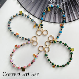 สร้อยคอคริสตัลฝังมือทำด้วยใจสำหรับเคสโทรศัพท์มือถือและกระเป๋าสะพายข้างแบบถือได้ สร้อยคอสร้างสรรค์แบบห้อยติดโทรศัพท์มือถือสำหรับผู้หญิง