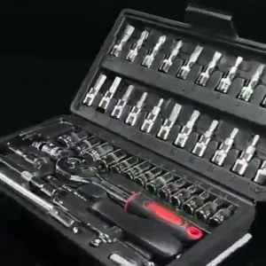 HOMIX 46PCS Kunci Sok Set Socket Full Lengkap Socket Tool Kit Pas Ring Motor Kunci Socket Wrench Pas Sok Shock