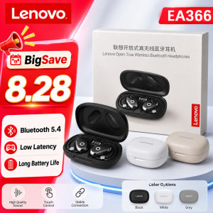 Lenovo | Lenovo EA366 Open-Ear Wireless Headphones Hi-Res with SBC OWS Earphones Bass Boost Bluetooth 5.4 Earhook Sport Earbuds New 2026
