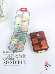 Portable Mini Dual Layer Tablet Organizer Weekly Medicine Box Compact Health Supplement Storage Container 10 Compartments