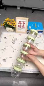 FH-C1171 Toples Kaca Gladies Hazel Set 3pcs Toples Kue Lebaran 3IN1 / Set Stoples Penyimpanan Kueker