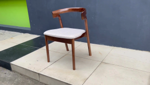 Oslo Mid-Century Dining Chair / Vintage Wood Make Up Chair - FRM0345