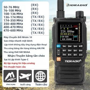 TIDRADIO H3 Plus Bluetooth Walkie Talkie Tầm Xa Air Band Không Dây Có Thể Lập Trình Đài Phát Thanh Di Động Đa Ngôn Ngữ Với Pin 2500mAh