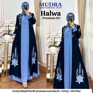 HALWA DRESS WANITA DEWASA BUSUI LD 110 GAMIS KONDANGAN TERBARU