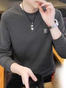 HENGYUANXIANG | Hengyuanxiang Mens Long Sleeve Fleece Lined Thickened Casual T-shirt Autumn Winter New Style High Warmth Base Layer Inner Wear