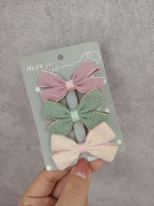 Cute Girl Hair Clips Set Pink Velvet Edge Bangs Hairpins Sweet Style Fabric Material Fresh out Fashion Hair Accessories