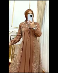 Nadhira Dress Brukat Kondangan Terbaru 2025: Baju Gamis Wanita Mewah