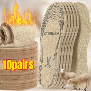 10Pairs Soft Wool Felt Insoles for Shoes Men Women Warm Shock-absorbing Insoles Shoes Pad Cushion Insert Winter Boots Work Running Shoes
