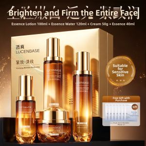 Lucenbase | Anti-Wrinkle Tightening Anti-Aging Hydrating Yellow-Removal Brightening Essence Water and Milk Set