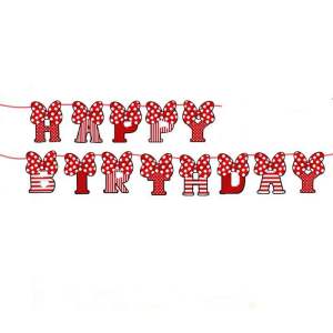 Bunting Flag MINNIE MOUSE / Banner Ulang Tahun Minnie Mouse
