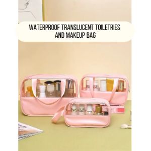 Upgraded thicker waterproof Travel Wash bag Cosmetic Makeup Beach Toiletry bag Pouch organizer