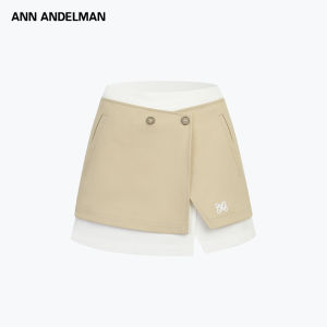ANN ANDELMAN | Irregular Hem Split Faux Two-piece Skirt Umbrella Cut Mid Waist