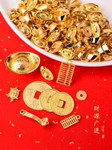 Alloy Small Yuanbao Ornament Wealth Attracting Golden Tortoise Mobile Phone Case Material Kit Potted Treasure Bowl Decor