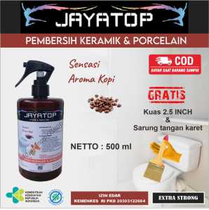 Pembersih perontok kerak keramik kamar mandi jayatop spray semprot gratis kuas sarung tangan karet