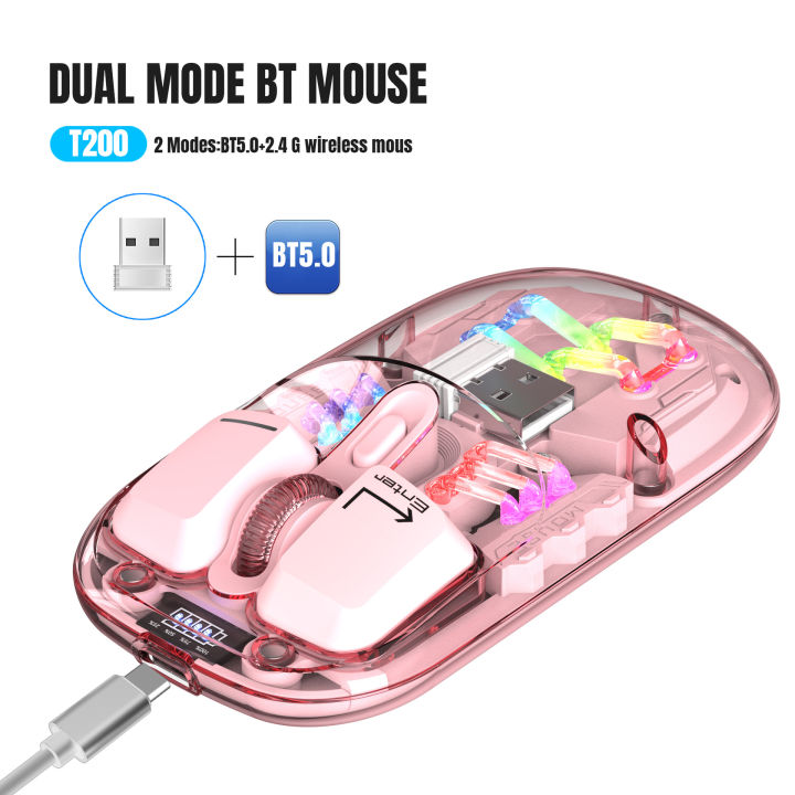 New dual-mode wireless mouse 2.4G/ Bluetooth 5.0 Rechargeable ...