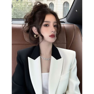 AXU | Áo Blazer Độc Đáo Sang Trọng Màu Đen Trắng