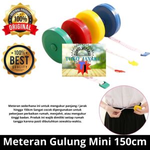 TJ Meteran Baju Mini Otomatis Gulung 150cm: Meteran Baju Jahit Badan Gulung Mini dan Meteran Gulung Putar Roll Pengukur Baju