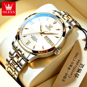 OLEVS | New Automatic Blue Dial Stainless Steel Luminous Business Watch
