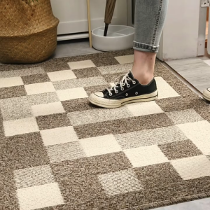 Non-Slip Indoor Door Mat Washable Front Doormat  Absorbent Resist Dirt Entrance Mat Low-Profile Inside Floor Mat Muddy Paws Dog Carpet for Entryway