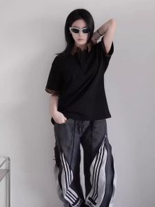 Áo Thun Polo Cổ Polo Tay Ngắn Họa Tiết Da Báo Cổ Điển Mỹ Cỡ Lớn 300 Pound Cho Nam Và Nữ Mùa Hè Rộng Rãi Thường Ngày