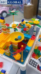 Bộ bàn ghế lắp ghép đa năng BBT GLOBAL TẶNG bộ xếp hình 342 chi tiết A213-7