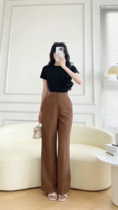 [MUA 2 GIẢM 130K] Quần tây nữ ống suông có túi xéo lưng có găn hai day gắn khoen tạo kiểu thời trang GUMAC QF08024