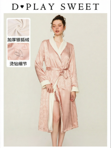 Comfort and Warmth Long Flannel Satin Morning Robe