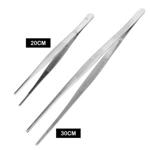 20CM/30CM Toothed Tweezer Straight Tweezer Long Barbecue Food Tong Stainless Steel Home Garden Kitchen BBQ Tool