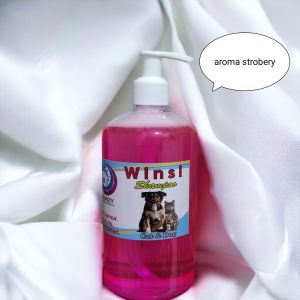 dampo kucing &anjing anti kutu jamur bakteri& bau. aroma stroberi kemasan 500ml