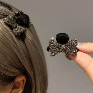 Elegant Retro Butterfly Knot Hair Clip & Diamond Studded Princess Style Hair Card