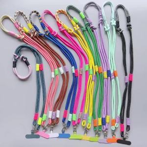 1pc Anti-loss Double Color Mobile Phone Universal Lanyard Diagonal Span Long Rope Shoulder Strap Rope Fashion Safety Rope