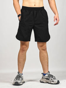 Mens Sport Shorts Quick Dry Breathable Basketball Training Five Minutes Fitness Pants Polyester Spandex Drawstring Outdoor