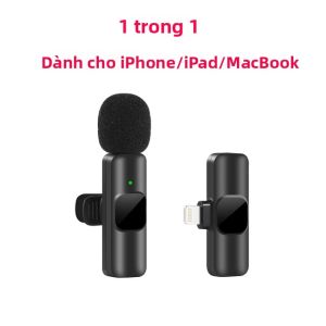 Micro Không Dây Lavalier K60 Thu Âm Video Mini Di Động Cho iPhone Android Phát Sóng Trực Tiếp Chơi Game