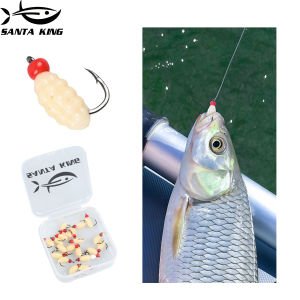 20/40Pcs Micro Soft Fishing Lures with Hook Maggot Insect Fly Fishing Wet Lure Worm Bait for Trout Perch Bass Fishing Tackle