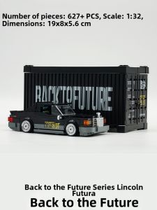 POWERBUILD | Back to the Future Series Lincoln Convertible 2-in-1 Construction Car Model 8 Cells