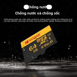 Thẻ Nhớ Micro SD KODAK 512GB 256GB 128GB 64GB 32GB U3 C10 100MB/s Thẻ TF 4K HD Cho Đầu Đọc Thẻ USB - Khả Năng Tương Thích Phổ Quát