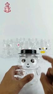 Bành 60 Hũ Nhựa PET Hình Gấu Trúc 500ml Cổ Rộng 62mm – Trong Suốt Dễ Thương Đựng Thực Phẩm An Toàn