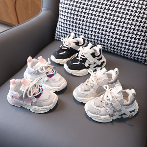 รองเท้ากีฬาเด็กผ้าตาข่ายระบายอากาศได้ดีสำหรับเด็กวัย 1-6 ปี รองเท้าเดินแบบพื้นนุ่มสำหรับฤดูใบไม้ผลิและฤดูใบไม้ร่วง รองเท้าเด็กชายและเด็กหญิง