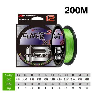 Dây Câu Cá Bện YGK-X12 100M/150M/200M Dây PE Cường Độ Cao Dành Cho Câu Cá Chép Bass JIGMAN 12 Ocean River Lake Main Line