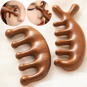 ONE-C1355 Sisir Pijat Kepala Bahan Kayu Terapi Rambut kulit Serbaguna / Kerokan Sisir Gigi Relaksasi