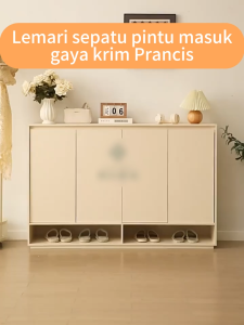 Lemari Sepatu Kayu Rak Sepatu Putih Lemari Sepatu Tertutup Rak sepatu Susun Esthetic 60 Pcs Sepatu