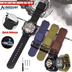 Aotelayer Dây Đeo Đồng Hồ 16Mm 18Mm Cho Casio G-SHOCK GM-110 GM-2100 GA-900 AQ-S810 Dây Đeo Thay Thế Cho Nam Dây Đeo Bằng Vải Nylon Cải Tiến