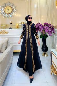 Gamis Arabian bordir Hitam//COD//Gamis abaya arab Jersey import mix Ceruty import//Gamis Abaya Busuii dewasa//Abaya Turkey Termurah Terbaru//Yunita Lestari Fashion//