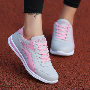Winter Womens Sport Shoes Waterproof Leather Surface Lightweight Anti-slip Soft Bottom Casual Travel Running Shoes