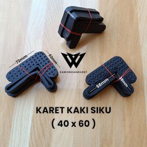 (100pcs) Karet Kaki Siku 4x6 Karet Tutup Kaki Meja Kursi Rak Besi Siku